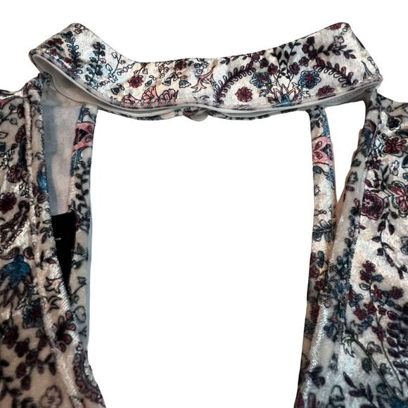 By & By Blouse Womens Medium Velvet Choker Neck Paisley Whimsical Fairycore Top - Picture 6 of 12